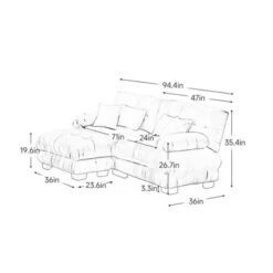 Christopher Knight Home Nelson Chenille 94" Sectional Sofa With Upholstered Wide Arm Sofa And Convertible Ottoman 13 Christopher Knight Home Nelson Chenille 94" Sectional Sofa With Upholstered Wide Arm Sofa And Convertible Ottoman -Living Furniture GUEST e4f299e0 774a 4878 bbab f24361cb6089
