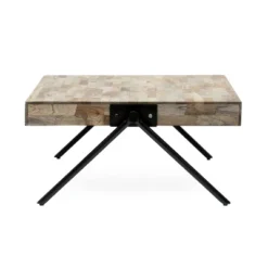Gurley Handcrafted Modern Industrial Mango Wood Coffee Table Gray/Black - Christopher Knight Home: Iron Frame, Spot Clean -Living Furniture GUEST e5b1fd38 136c 40e9 b949 39e8cba779fe