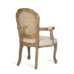2pk Mina French Country Wood And Cane Upholstered Dining Chairs - Christopher Knight Home -Living Furniture GUEST e629cf81 8de4 4016 9f57 0a98894cac34
