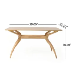 Salli Rectangular Dining Table - Natural Oak - Christopher Knight Home -Living Furniture GUEST e675d693 42ce 4351 a980 b4dc58cb98e2
