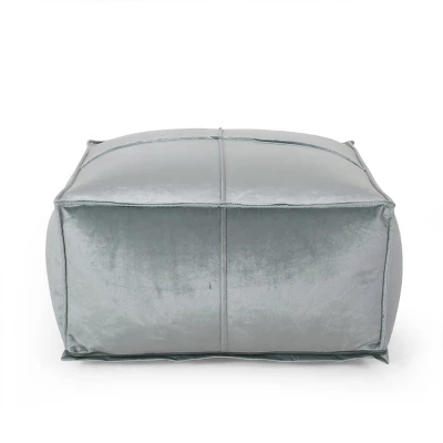 Nakisha Modern Glam Velvet Square Bean Bag Ottoman - Christopher Knight Home 6 Nakisha Modern Glam Velvet Square Bean Bag Ottoman - Christopher Knight Home - Image 6