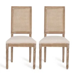 Set Of 2 Regina French Country Wood And Cane Upholstered Dining Chairs - Christopher Knight Home 24 Set Of 2 Regina French Country Wood And Cane Upholstered Dining Chairs - Christopher Knight Home -Living Furniture GUEST e77ca408 5f2b 4e24 8b3e b8866c54712c