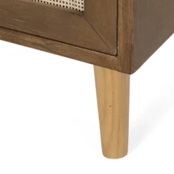 Boyes Contemporary End Table With Hutch Walnut/Natural/Antique Gold - Christopher Knight Home -Living Furniture GUEST e7d3b030 834d 459a 9202 1eaec47564b5
