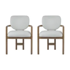 Christopher Knight Home Edge Modern Rubberwood Upholstered Dining Chairs (Set Of 2) -Living Furniture GUEST ea3e98fa 9e21 44df b2e0 9ae6953d0b60