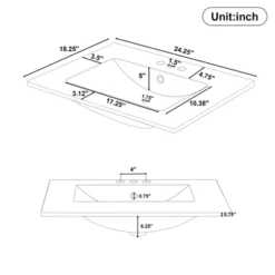 Christopher Knight Home Able 24" Bathroom Vanity With Ceramic Sink, 2-Tier Pull-Out Basket And Deep Drawer -Living Furniture GUEST ea502f24 c01b 492c a8a5 8dc0834fb7fc