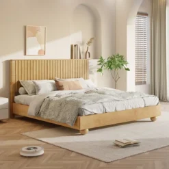 Christopher Knight Home Elion Farmhouse Wooden Bed With Reeded Headboard