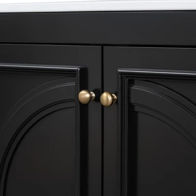 30"W Vintage Bathroom Vanity With Sink, Bathroom Cabinet With Adjustable Shelf, Drawer, Door Shelves And Soft Closing Door-Christopher Knight Home 14 30"W Vintage Bathroom Vanity With Sink, Bathroom Cabinet With Adjustable Shelf, Drawer, Door Shelves And Soft Closing Door-Christopher Knight Home - Image 14