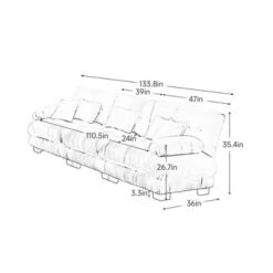 Christopher Knight Home Coral 134" 3-Seater Sectional Sofa Chenille Upholstered Furniture For Living Room -Living Furniture GUEST eb321623 2176 4c0b 89ee a0b6b539c0e7