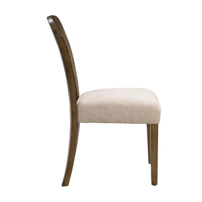 Set Of 2 Elegant Wooden Dining Chairs With Chenille Upholstered Seat, Solid Rubberwood Frame - Christopher Knight Home 7 Set Of 2 Elegant Wooden Dining Chairs With Chenille Upholstered Seat, Solid Rubberwood Frame - Christopher Knight Home - Image 7