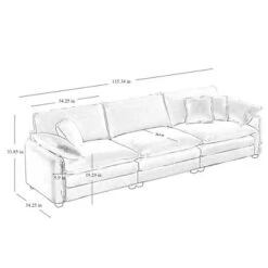 Christopher Knight Home Johnson Mid-Century Modern 115.34" Wood And Corduroy Upholstered 3-Seater Sectional Sofa -Living Furniture GUEST ecd18c2e 3838 4ac9 aaf6 31677b1177aa