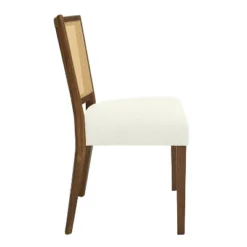Christopher Knight Home Hassan Rubberwood Upholstered Dining Chairs With Cane Webbing(Set Of 2) -Living Furniture GUEST ed358a49 3fa2 4e72 b07d aa2ab4c9507e