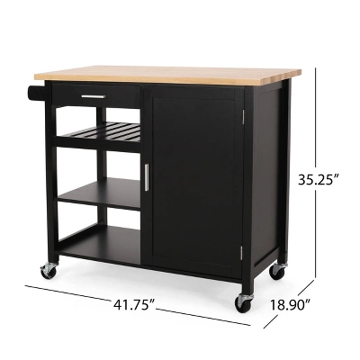Westcliffe Contemporary Kitchen Cart With Wheels - Christopher Knight Home 11 Westcliffe Contemporary Kitchen Cart With Wheels - Christopher Knight Home - Image 11