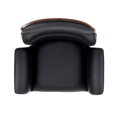 Cannonade Mid-Century Modern Swivel Office Chair Black/Walnut - Christopher Knight Home 5 Cannonade Mid-Century Modern Swivel Office Chair Black/Walnut - Christopher Knight Home - Image 5