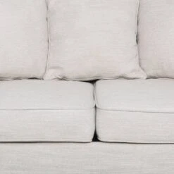 Fairburn Contemporary Pillow Back 3 Seater Sofa Beige/Espresso - Christopher Knight Home -Living Furniture GUEST eefe484b b2a4 4c98 ba14 c9231fcd0d93