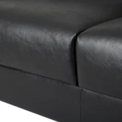 Brockbank Modern Faux Leather 3 Seater Sofa With Pillows - Christopher Knight Home -Living Furniture GUEST ef4118e7 a031 41bb 95ab 3f29a87f4d54