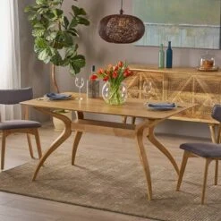 Salli Rectangular Dining Table - Natural Oak - Christopher Knight Home