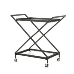 Sherianne Industrial Iron Bar Cart - Christopher Knight Home -Living Furniture GUEST efec272f cfe9 4509 8d2e bda95a147b44