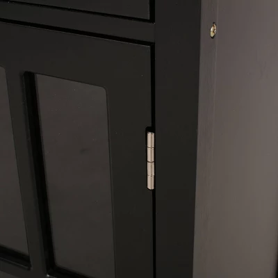 Byway Contemporary Kitchen Cart With Wheels Black/Natural - Christopher Knight Home 6 Byway Contemporary Kitchen Cart With Wheels Black/Natural - Christopher Knight Home - Image 6