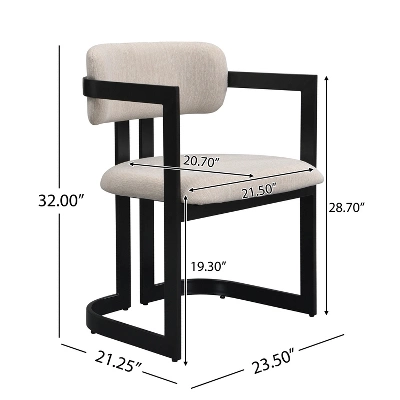 Christopher Knight Home Celica Modern Faux Wood Finish Upholstered Metal Dining Chairs (Set Of 2) 2 Christopher Knight Home Celica Modern Faux Wood Finish Upholstered Metal Dining Chairs (Set Of 2) - Image 2