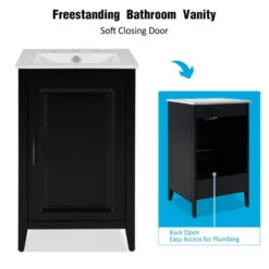 Christopher Knight Home Alonzo Modern 20" Bathroom Vanity With Ceramic Sink, Shelf And Drawer -Living Furniture GUEST f165e2a6 ce7b 4d33 b6ab 1c23151f51d4