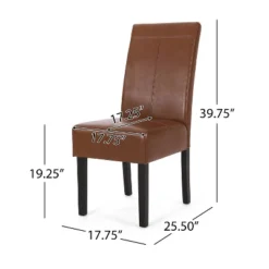 Christopher Knight Home Set Of 2 Pertica Faux Leather Upholstered T Stitch Dining Chairs Cognac Brown/Espresso -Living Furniture GUEST f1ffe5ab 4637 4067 a401 bf3d33f50f53