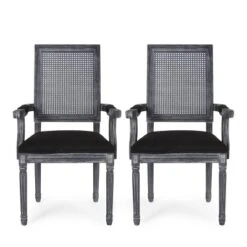 Set Of 2 Maria French Country Wood And Cane Upholstered Dining Chairs - Christopher Knight Home 36 Set Of 2 Maria French Country Wood And Cane Upholstered Dining Chairs - Christopher Knight Home -Living Furniture GUEST f34a5f68 aeb5 4327 8486 74483f17b787
