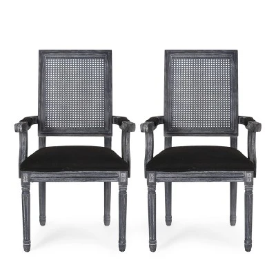 Set Of 2 Maria French Country Wood And Cane Upholstered Dining Chairs - Christopher Knight Home 17 Set Of 2 Maria French Country Wood And Cane Upholstered Dining Chairs - Christopher Knight Home - Image 17