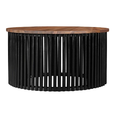 Christopher Knight Home Zanvia 30" Round Acacia Wood Coffee Table With Slatted Base 1 Christopher Knight Home Zanvia 30" Round Acacia Wood Coffee Table With Slatted Base