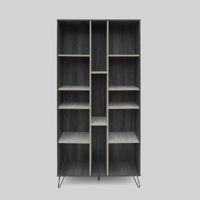 Bijan 2pc Mid-Century Entertainment Center Set Sonoma Gray Oak - Christopher Knight Home 5 Bijan 2pc Mid-Century Entertainment Center Set Sonoma Gray Oak - Christopher Knight Home - Image 5