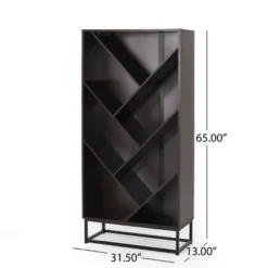 65" Bucy Modern Industrial 6 Shelf V Bookcase Dark Gray/Black - Christopher Knight Home 11 65" Bucy Modern Industrial 6 Shelf V Bookcase Dark Gray/Black - Christopher Knight Home -Living Furniture GUEST f556af79 8982 482a b48a 6dd07a5a8b65