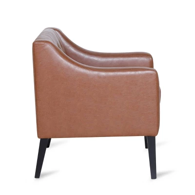 Deanna Contemporary Faux Leather Tufted Accent Chair - Christopher Knight Home 3 Deanna Contemporary Faux Leather Tufted Accent Chair - Christopher Knight Home - Image 3