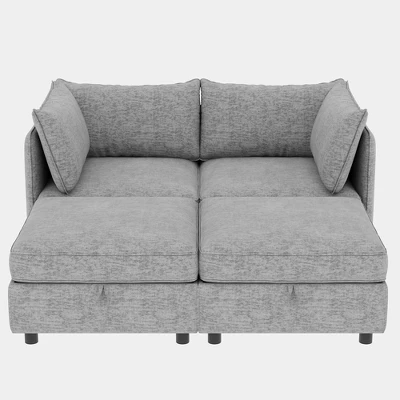 Christopher Knight Home Penny Versatile 68" Modular Storage Loveseat With Two Ottomans 12 Christopher Knight Home Penny Versatile 68" Modular Storage Loveseat With Two Ottomans - Image 12