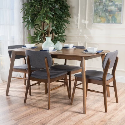 5pc Colette Dining Set Charcoal - Christopher Knight Home 1 5pc Colette Dining Set Charcoal - Christopher Knight Home