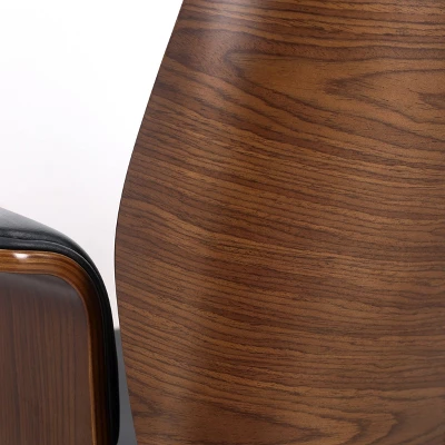 Cannonade Mid-Century Modern Swivel Office Chair Black/Walnut - Christopher Knight Home 7 Cannonade Mid-Century Modern Swivel Office Chair Black/Walnut - Christopher Knight Home - Image 7