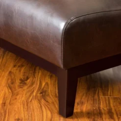 Darcy Bonded Leather Loveseat Brown - Christopher Knight Home -Living Furniture GUEST f868dbe0 b709 4015 9b00 4b630bc67ecb