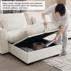 Christopher Knight Home Marsh Corduroy Loveseat With Movable And Storage Ottomans -Living Furniture GUEST f8d35013 9d77 48b4 8ed4 401720088009