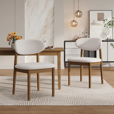 Christopher Knight Home Bulwarth Mid-Century Modern Rubberwood Upholstered Dining Chair With Curved Back (Set Of 2) 10 Christopher Knight Home Bulwarth Mid-Century Modern Rubberwood Upholstered Dining Chair With Curved Back (Set Of 2) - Image 10