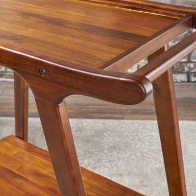 Verdes Bar Cart - Mahogany - Christopher Knight Home 2 Verdes Bar Cart - Mahogany - Christopher Knight Home - Image 2