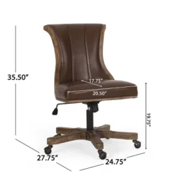 Coulee Contemporary Upholstered Roll Back Swivel Office Chair Dark Brown/Natural - Christopher Knight Home 23 Coulee Contemporary Upholstered Roll Back Swivel Office Chair Dark Brown/Natural - Christopher Knight Home -Living Furniture GUEST fad0ddef d8b7 4665 857d 482299fedf66