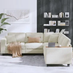 Christopher Knight Home Walter Modern 97''Corduroy L Shaped Sectional Sofa With Armrest Storage -Living Furniture GUEST fbf2df09 55bb 4a3e 8997 5e26ccea0092