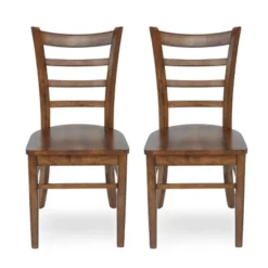 Set Of 2 Prestage Farmhouse Wooden Dining Chairs - Christopher Knight Home -Living Furniture GUEST fc7b623d 4883 43b6 bf33 9d0032e5defa