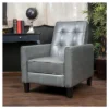 Christopher Knight Home Ethan Tufted Bonded Leather Recliner Chair - Dark Gray