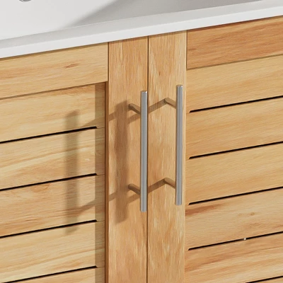 Christopher Knight Home Ramona 30" Mid-Century Modern Bathroom Vanity With Ceramic Sink, Antique Natural 7 Christopher Knight Home Ramona 30" Mid-Century Modern Bathroom Vanity With Ceramic Sink, Antique Natural - Image 7