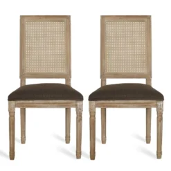 Set Of 2 Regina French Country Wood And Cane Upholstered Dining Chairs - Christopher Knight Home 26 Set Of 2 Regina French Country Wood And Cane Upholstered Dining Chairs - Christopher Knight Home -Living Furniture GUEST fd0c30e9 6676 4050 90c1 5aba0e9c0eec