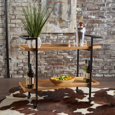 Gerard Industrial Wooden Bar Cart - Christopher Knight Home 1 Gerard Industrial Wooden Bar Cart - Christopher Knight Home