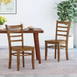Set Of 2 Prestage Farmhouse Wooden Dining Chairs - Christopher Knight Home