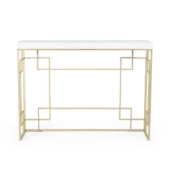Depue Modern Glam Geometric Console Table Gold/White - Christopher Knight Home 13 Depue Modern Glam Geometric Console Table Gold/White - Christopher Knight Home -Living Furniture GUEST fe3aee1a b3d8 4496 bbe4 880a6f3899b5