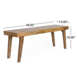 Fircrest Handcrafted Boho Mango Wood Bench Natural - Christopher Knight Home -Living Furniture GUEST fe503c11 da43 441d 9643 7f82ab1eb158