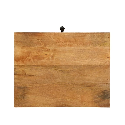 Gaudet Modern Industrial Handmade Mango Wood C Shaped Side Table With Drawer Natural/Black - Christopher Knight Home 4 Gaudet Modern Industrial Handmade Mango Wood C Shaped Side Table With Drawer Natural/Black - Christopher Knight Home - Image 4