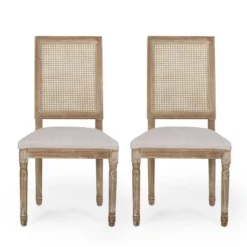Set Of 2 Regina French Country Wood And Cane Upholstered Dining Chairs - Christopher Knight Home 27 Set Of 2 Regina French Country Wood And Cane Upholstered Dining Chairs - Christopher Knight Home -Living Furniture GUEST fe994e94 ffaf 4a67 8658 4f9dd6bed11e